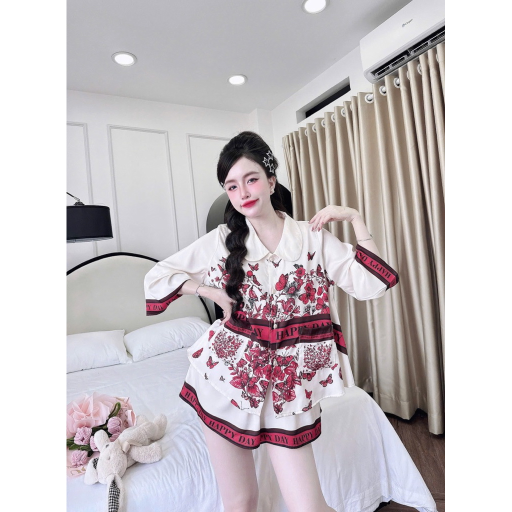 45-65kg Bộ đùi hoạ tiết cổ sen lụa latin nút bọc mềm mát
