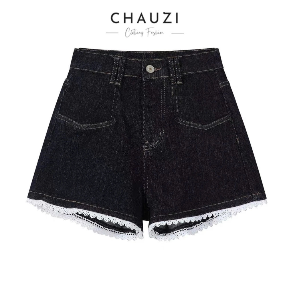 [PEINN] [TẶNG THẮT LƯNG] Quần short jean nữ phối ren vintage hotrend vải mềm cực kỳ thoải mái dễ chịu cho mùa hè QS248