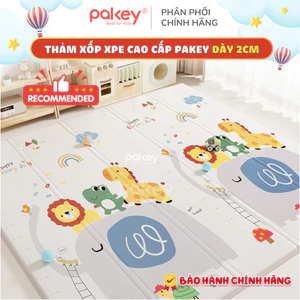 Thảm Xốp Gấp Gọn Cao Cấp Pakey Dày 2cm, Thảm Trải Sàn Cho Bé Tập Bò Tập Đi Chống Trơn Trượt An Toàn