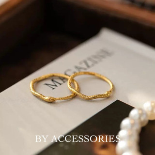Nhẫn nữ titan tạo hình rắn mỏng quấn vòng mạ vàng 18K không gỉ WR2515 BY ACCESSORIES