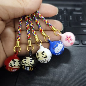 MÓC KHOÁ CHUÔNG KIM LOẠI MÓC ĐIỆN THOẠI NEKO DARUMA/TÚI VÍ CHUÔNG HOẠ TIẾT NHẬT XINH XẮN