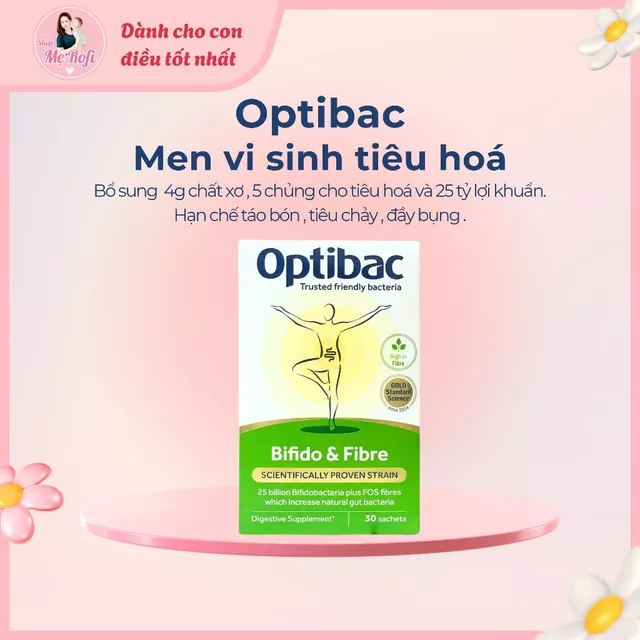 Men vi sinh tiêu hoá Optibac xanh lá hỗ trợ táo bón mẹ bầu và bé trên 1 tuổi 30 gói - Mẹ Rofi