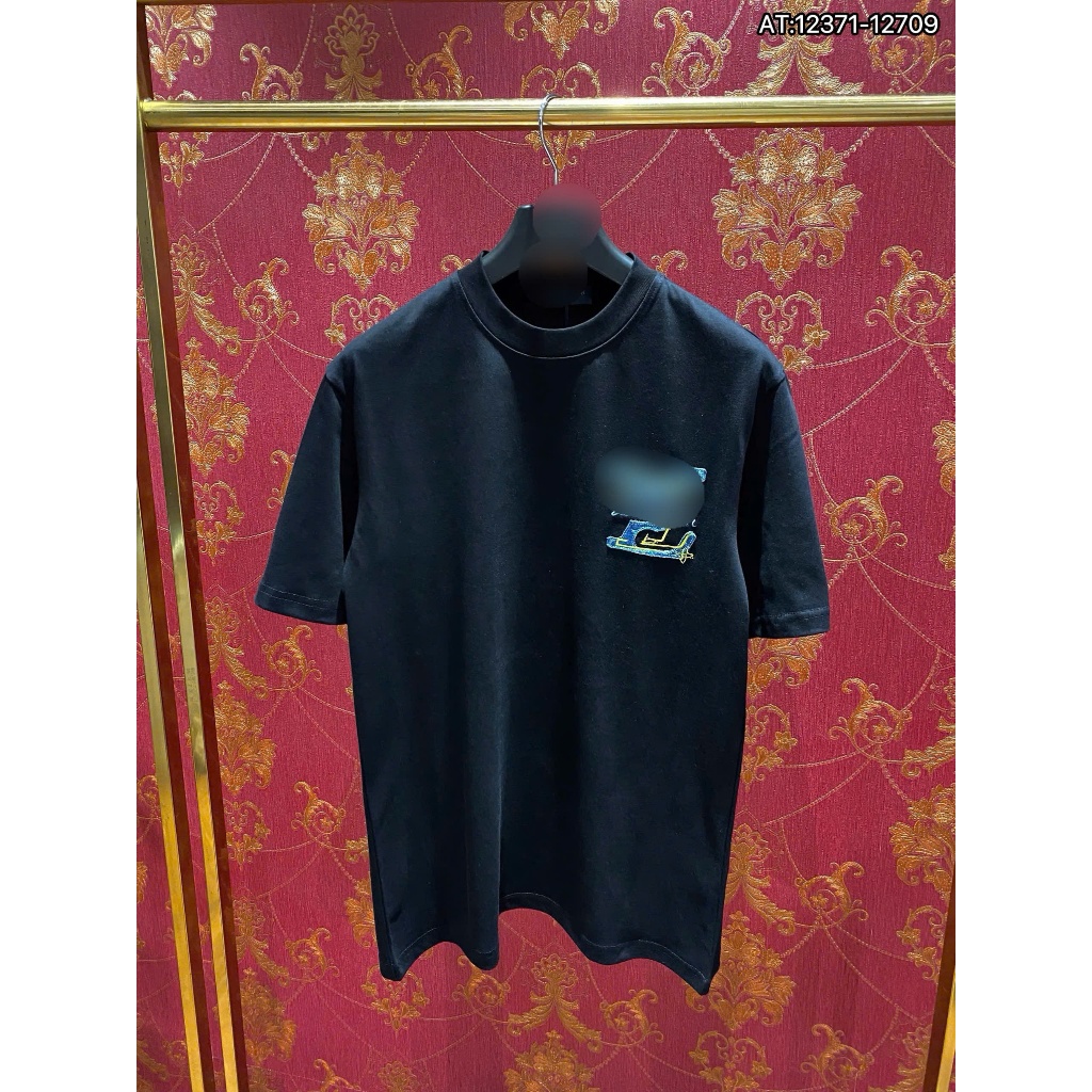 ÁO thun nam cổ tròn họa tiết thêu tay ngắn phong cách trẻ trung chuẩn from