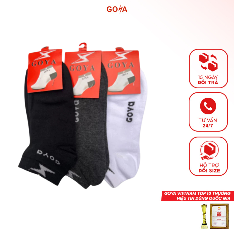 Vớ/ Tất thể thao GOYA BASIC 100% cotton tự nhiên mềm mại, co giãn, thấm hút mồ hôi tốt