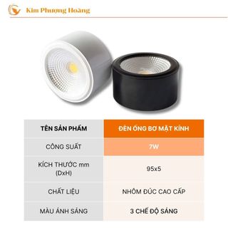 Đèn Ống Bơ Ốp Trần, Đèn led Ống Bơ 7W, 3 Màu ánh sáng, Đèn hành lang, mái hiên trang trí nhà đẹp