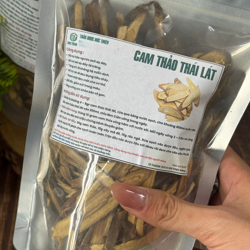 250g, 500g Cam Thảo Thái Lát Loại 1 Đức Thiện (Khô, Sạch, Thơm) - Cải Thiện Viem Họng, Ngừa Sâu Răng