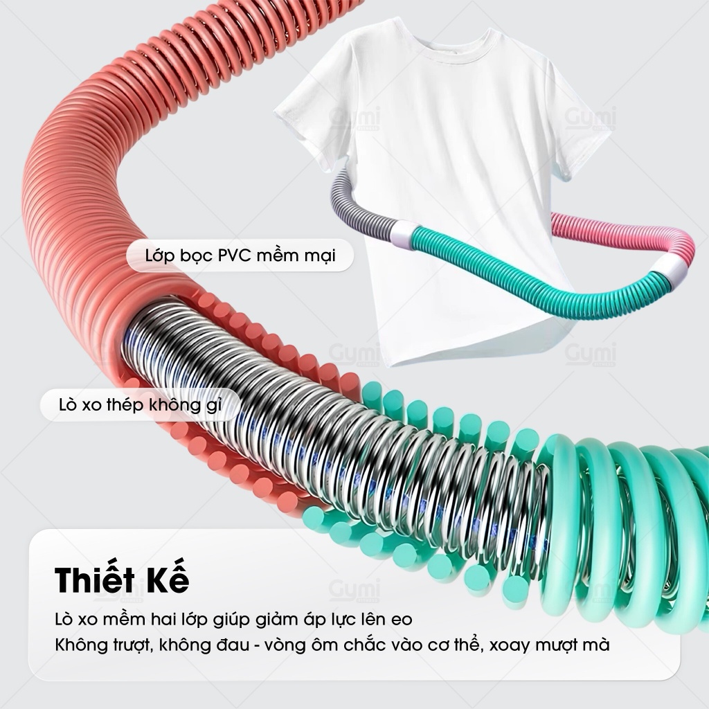 Vòng Lắc Eo Lò Xo Nâng Cấp Gập Gọn Cho Nữ 1.5kg - Lắc Êm, Không Rơi, Đàn Hồi Tốt, Cực Dễ Dùng - VongLacEo