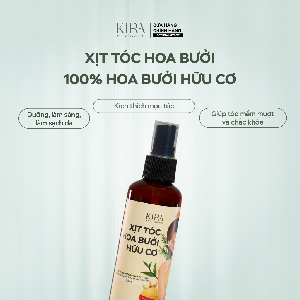 Xịt Kích thích mọc tóc Hoa Bưởi Hữu Cơ Mộc Ân Chắc Khoẻ Và Mọc Tóc Bổ sung tinh dầu hoa bưởi - 100ml