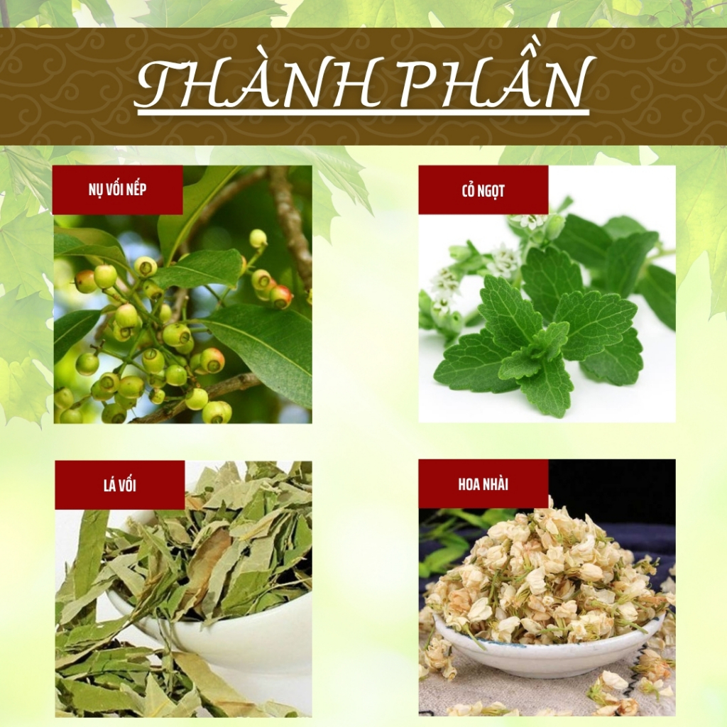 HÒA BÌNH ORGANIC - Trà Túi Lọc Nụ Vối - Ổn định đường huyết, thanh nhiệt, Giảm cân - Bịch 50 lọc