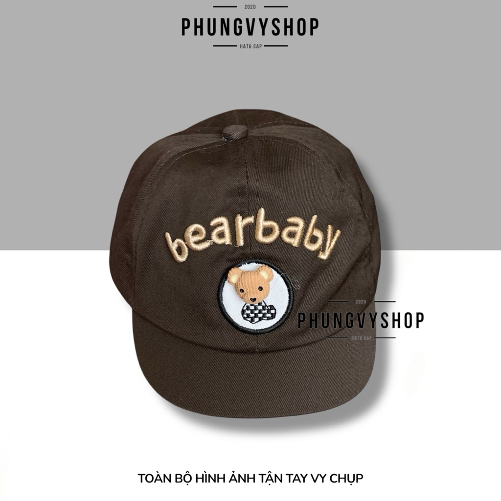(SALE) Bé 1-2 TUỔI/ Mũ nón lưỡi trai trẻ em gái trai phungvyshop- / Kết nhí GẤU BEARCAROTRANGDEN /
