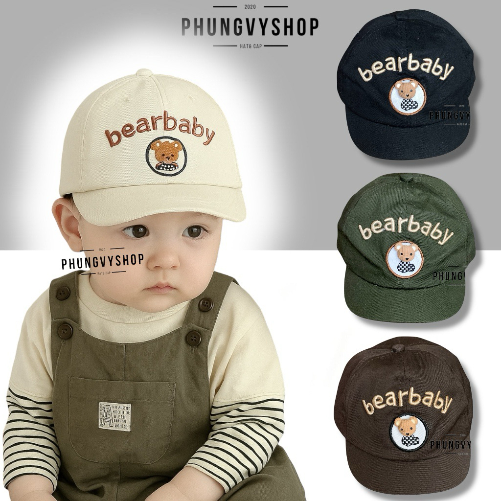 (SALE) Bé 1-2 TUỔI/ Mũ nón lưỡi trai trẻ em gái trai phungvyshop- / Kết nhí GẤU BEARCAROTRANGDEN /
