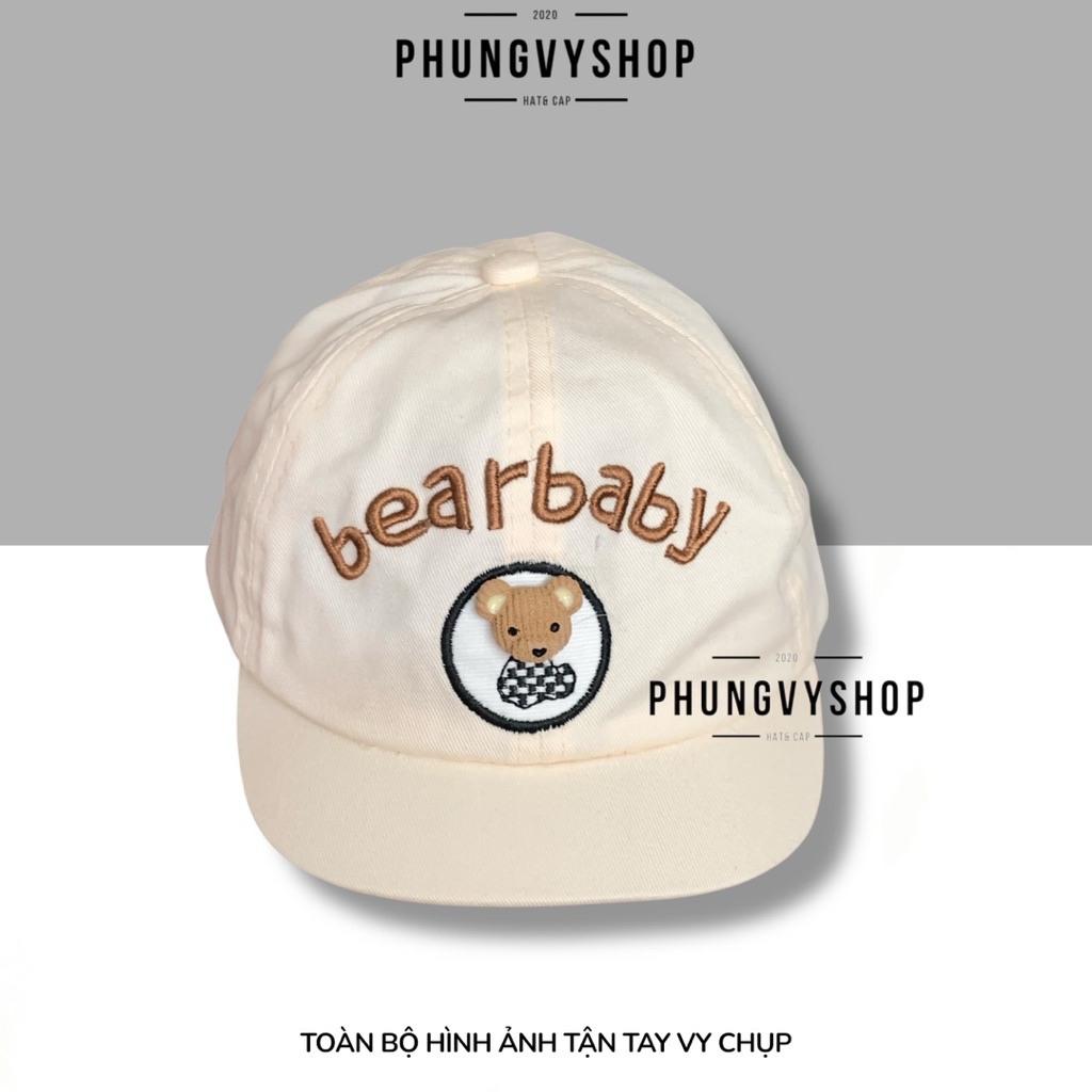 (SALE) Bé 1-2 TUỔI/ Mũ nón lưỡi trai trẻ em gái trai phungvyshop- / Kết nhí GẤU BEARCAROTRANGDEN /