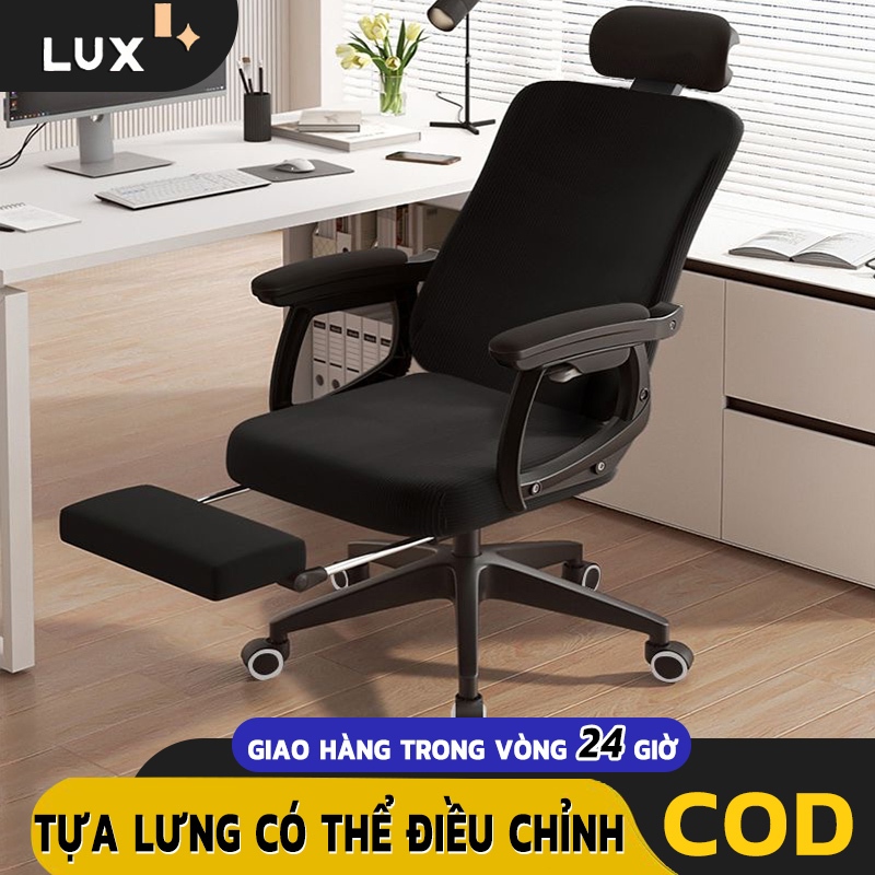 LUX Ghế chơi game, khả năng chịu trọng lượng tốt, có kèm bàn đạp và gối đầu, ngồi thoải mái, ngoại hình đẹp