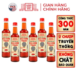 THÙNG 6 CHAI NHỰA 525ML Nước mắm nhỉ cá cơm than Làng Chài Xưa 300 năm
