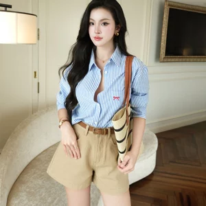 Quần short jean nữ kaki GILLEE cạp cao dáng rộng, quần jean ngắn trẻ trung mặc hè siêu mát FQJ051