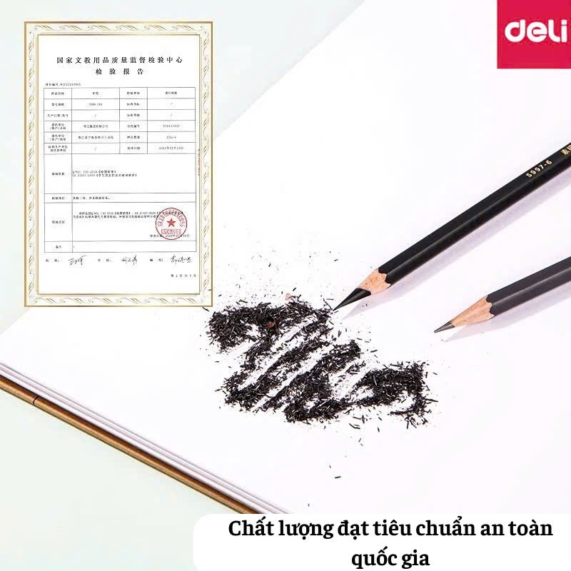 Bút Chì Vẽ Deli 5 Cây HB 2B 4B 5B 6B 8B 10B 12B 14B – Vẽ Phác Thảo Chuyên Nghiệp