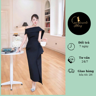 Váy thiết kế dáng dài lệch vai Eva hamichi
