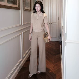 Quần kaki jean nữ ống rộng Gillee dáng dài suông lưng cao chất vải cao cấp tôn dáng chân thoải mái FQJ052