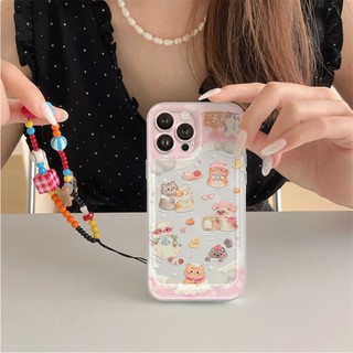 Ốp Lưng iPhone Mèo Tắm Viền Thẳng Chống Sốc, Bảo Vệ Camera - iP 7/8/X/XS/11/12/13/14/15/16/17/Plus/Pro/Max/Air