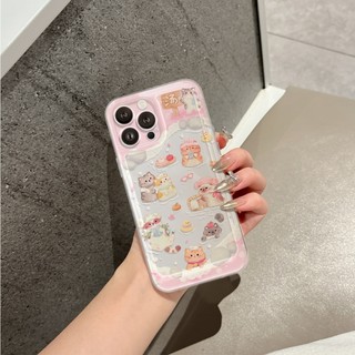 Ốp Lưng iPhone Mèo Tắm Viền Thẳng Chống Sốc, Bảo Vệ Camera - iP 7/8/X/XS/11/12/13/14/15/16/17/Plus/Pro/Max/Air