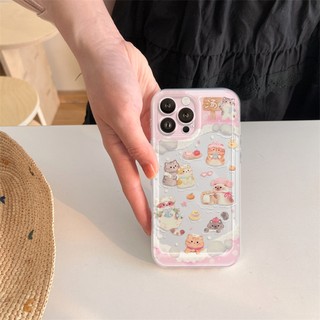 Ốp Lưng iPhone Mèo Tắm Viền Thẳng Chống Sốc, Bảo Vệ Camera - iP 7/8/X/XS/11/12/13/14/15/16/17/Plus/Pro/Max/Air