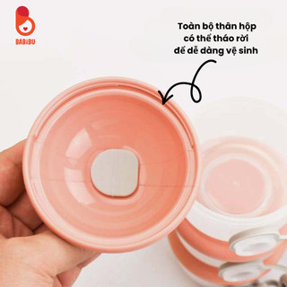 Hộp đựng sữa bột, đồ ăn dặm, hộp chia thức ăn 3 tầng tiện lợi cho bé khi đi chơi, đi du lịch