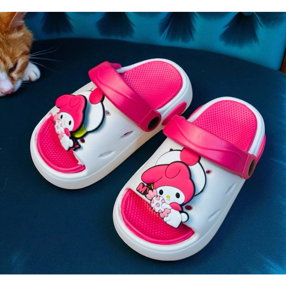 Dép bánh mì quai sau cho bé gái hình Melody sticker XOAY siêu nhẹ êm chân bé