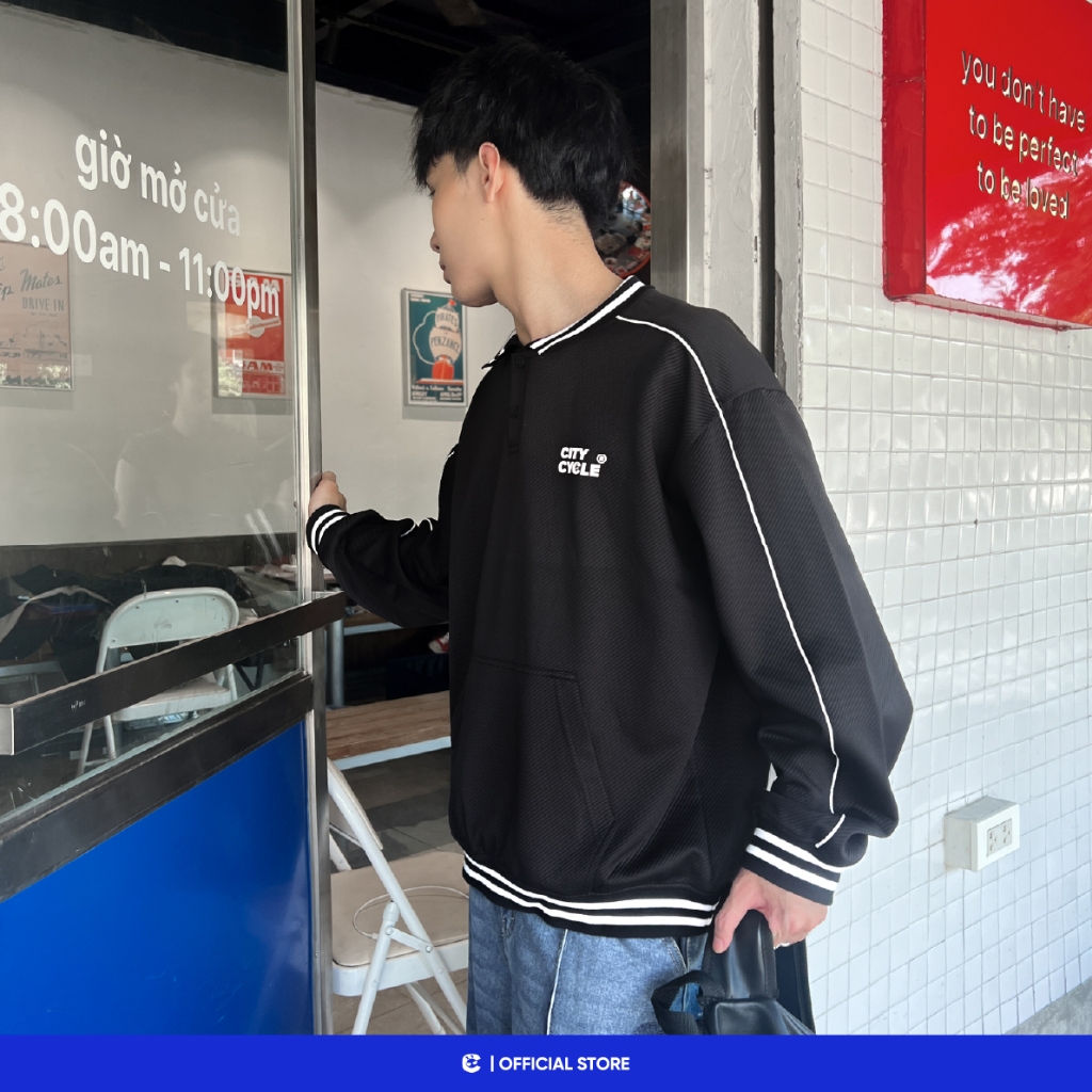 Áo sweater nỉ có cổ mùa đông nam nữ Local Brand Chính Hãng City Cycle Áo sweater Study Smart