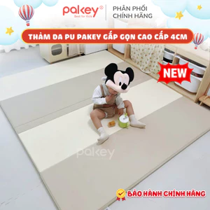 Thảm Da PU Cao Cấp Trắng Ghi, Nâu Be Siêu Sang Trọng Dày 4CM Lõi PE Đàn Hồi Tốt Chống Nhún, Trơn Trượt