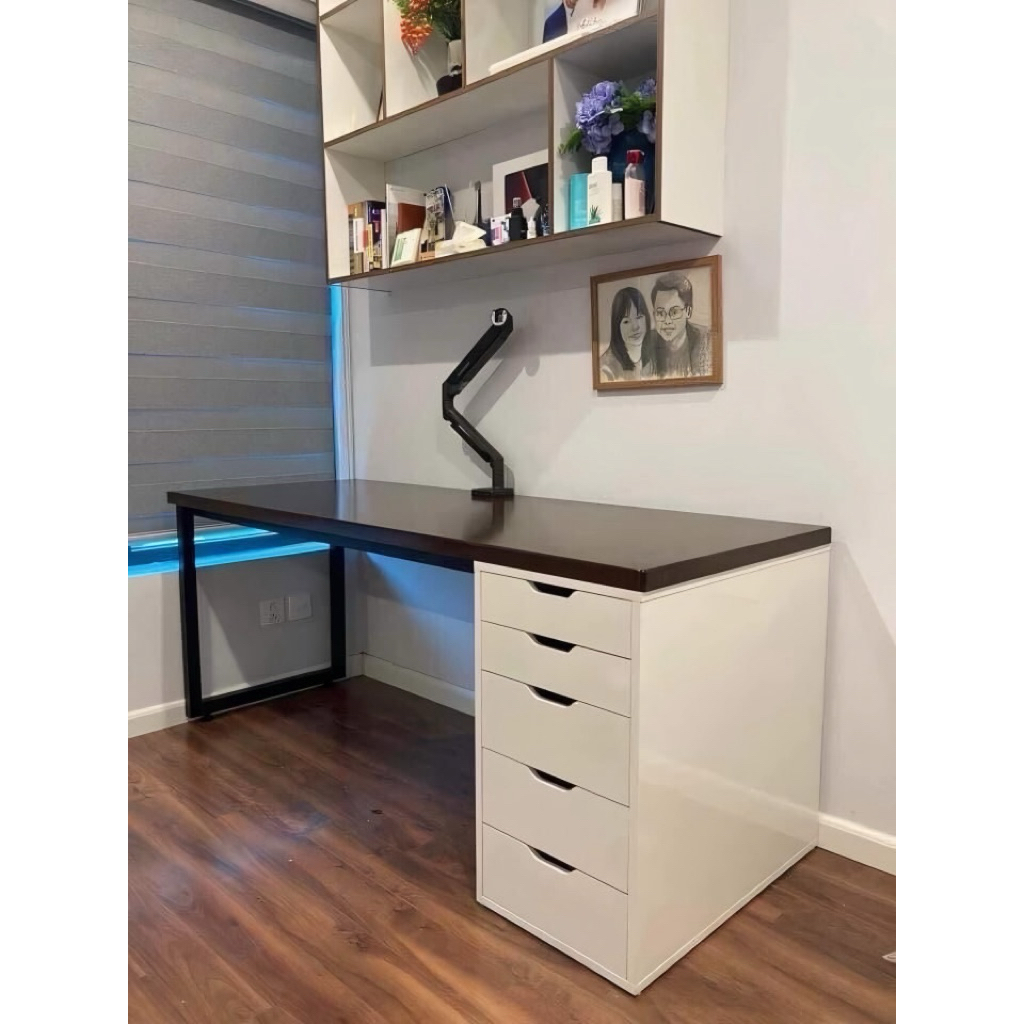 Bàn làm việc IKEA 1 Hộc Tủ Chất Liệu Gỗ MDF Phủ Melamine Cao cấp nhiều màu sắc - ảnh 5