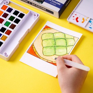 Màu Nước Dạng Nén Cao Cấp GLOBAL ART Màu Nước 24 Màu, Loang Màu Tốt, Kèm Bút Vẽ, Chuyên Nghiệp M70020