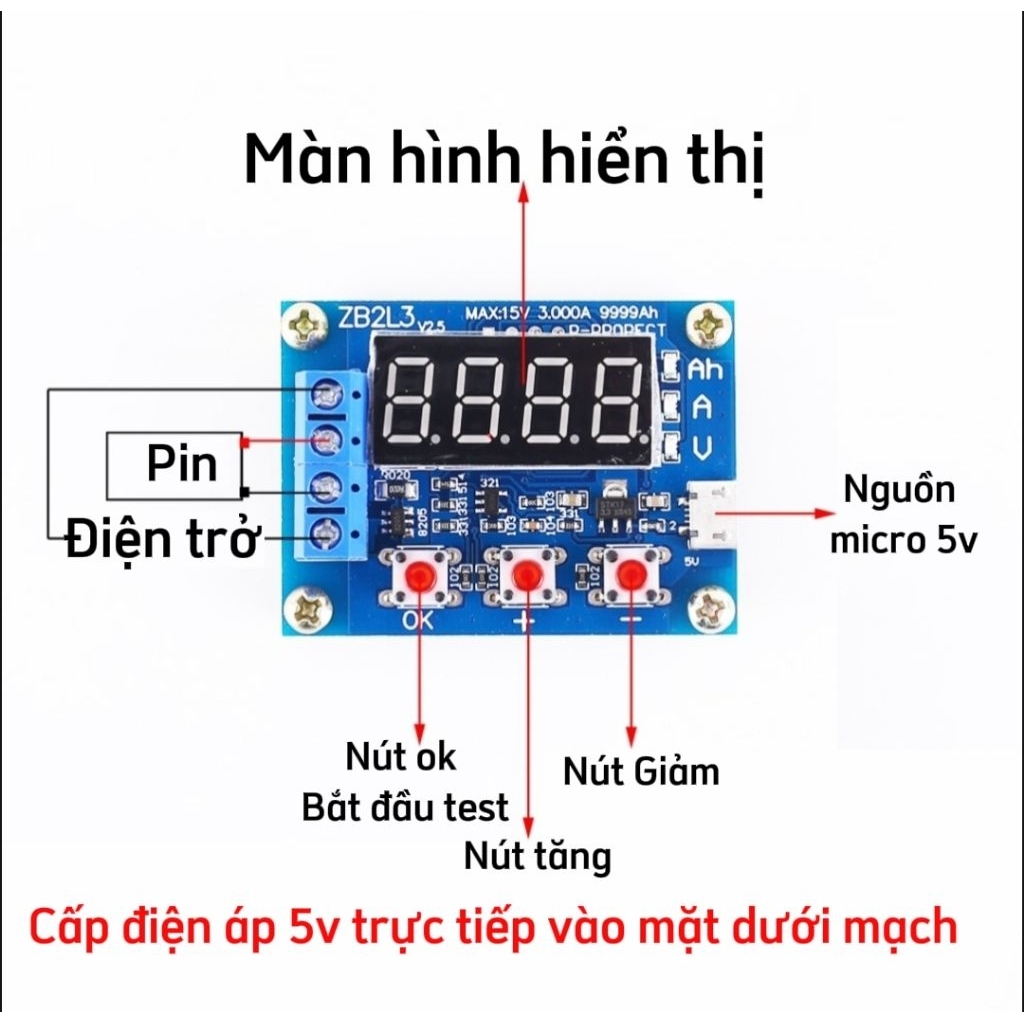 Mạch kiểm tra dung lượng pin và acquy