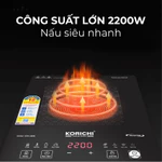 Bếp Từ Đơn KORICHI KRC-3808 Công Suất 2200W Mặt Kính Chịu Nhiệt, Cảm Ứng LED 4 Số Hiện Thị, Hẹn Giờ Khóa An Toàn — ảnh 3