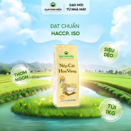 [Nếp Bắc] Nếp Cái Hoa Vàng Vinh Hiển 1KG - Dẻo nhiều, thơm ngon, nếp nấu xôi, nấu chè