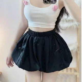 Quần Shorts Nữ Bí Ngô Pumkin Quần Váy Đính Nơ Chất Vải Thun WSH006