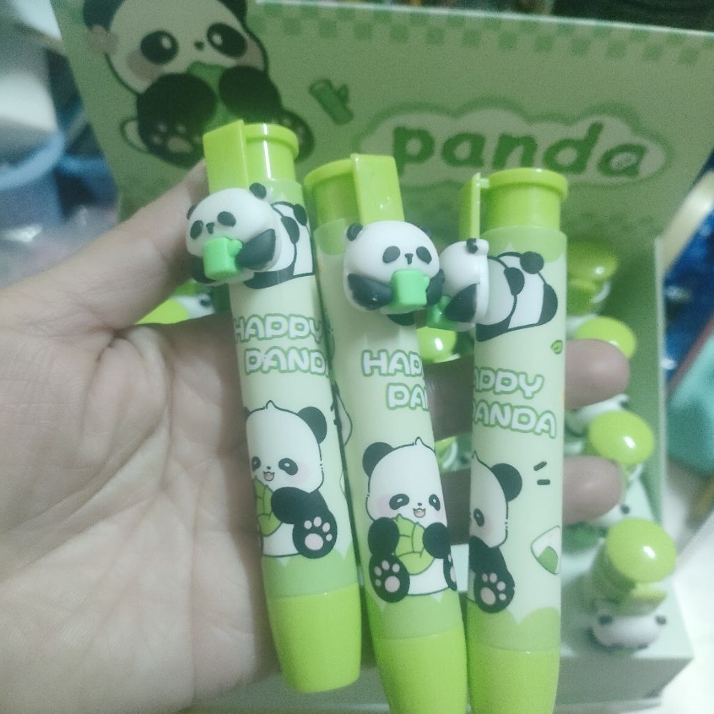 Gôm bấm tẩy bút chì hình cư tê panda,capybara,hamburger (1 cây)