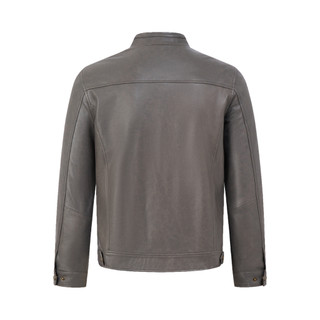 Áo khoác da cừu nam Racerjacket Fttleather viền ngang ngực da cừu thật bền bỉ, áo da cổ tròn da xịn