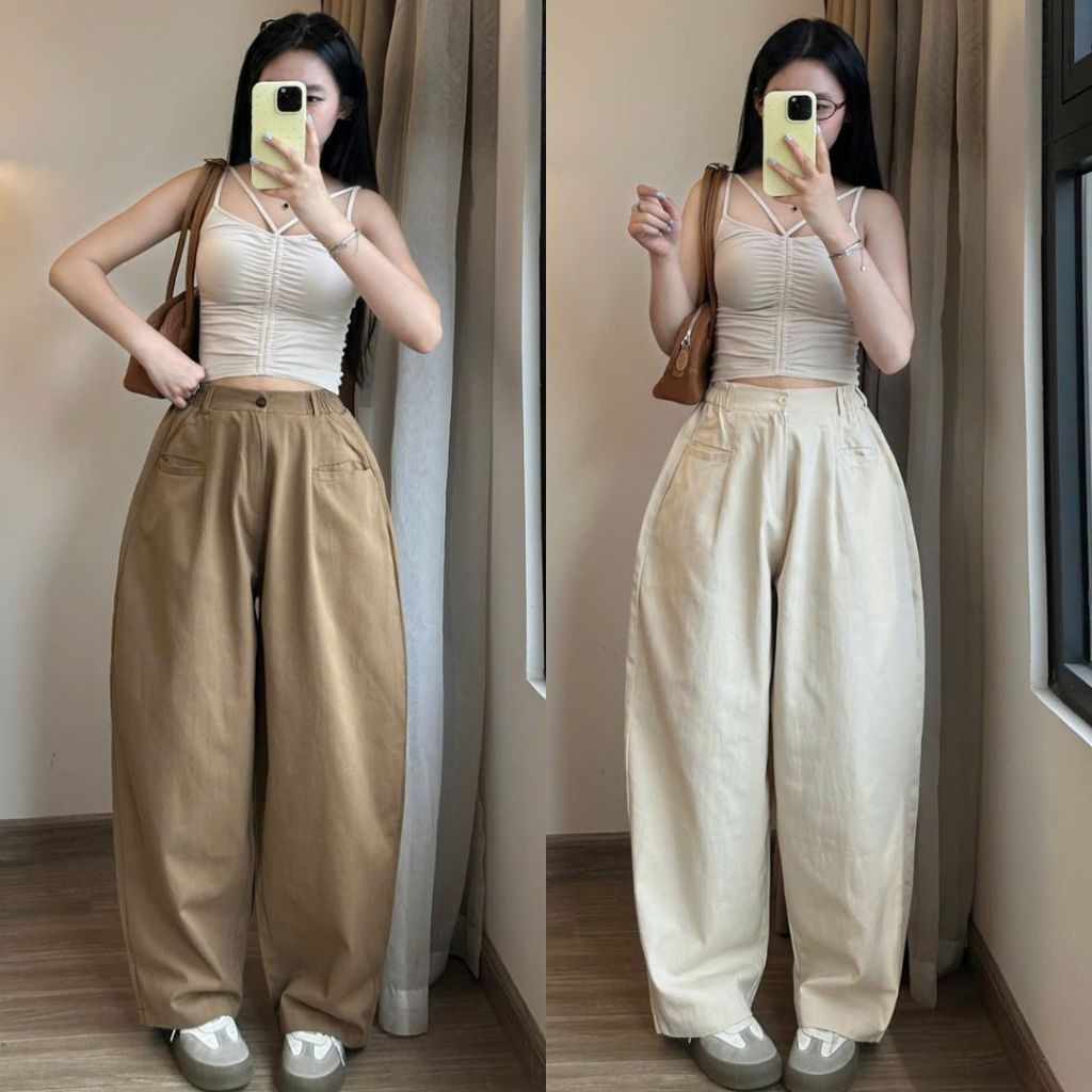 Quần kaki harem túi ngang cạp bán chun siêu dễ mặc siêu hot Joolate