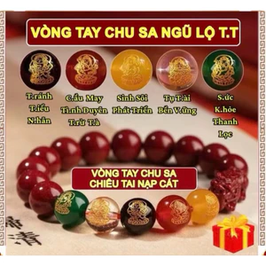 { Tặng Rùa Vàng + Túi Lộc } Vòng Chu Sa Ngũ Lộ Thần Tài May Mắn Tài Lộc