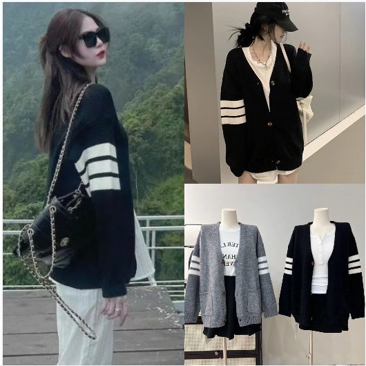 Áo khoác nỉ cadigan thời trang nam nữ In 3 vạch Tay sắc nét dễ thương phong cách hàn quốc