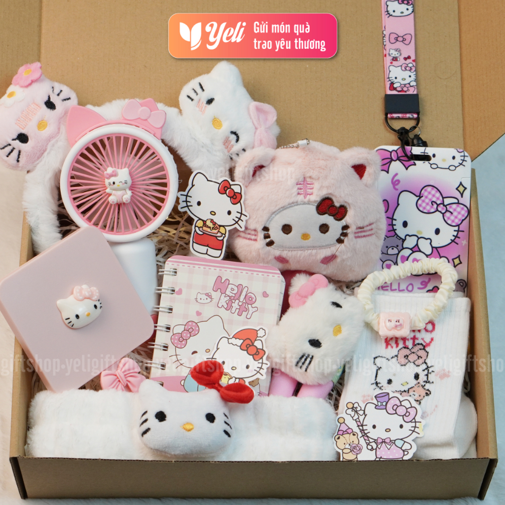 Set quà tặng Hello Kitty, Kuromi nhiều phụ kiện tặng người yêu, bạn gái, Quà tặng bé gái