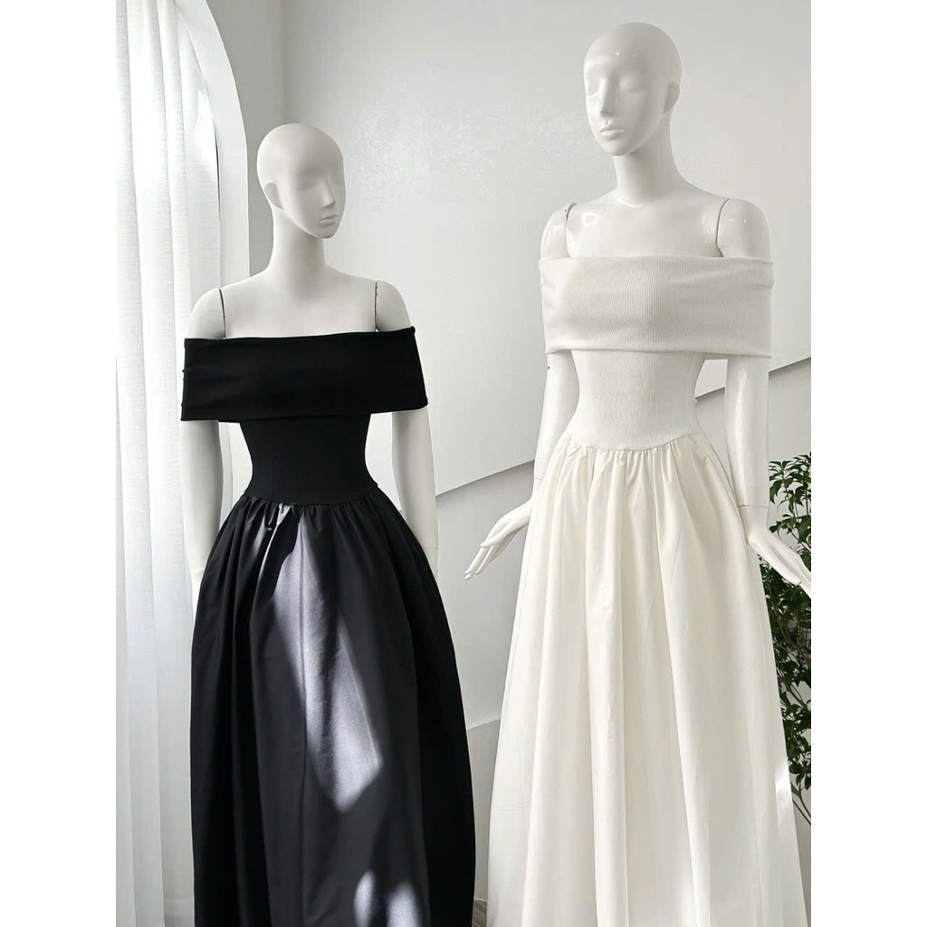 Đầm Maxi bẹt tùng vày nhún xoè xinh sắn