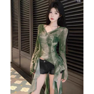 Áo thun nữ thiết kế vạt dài điệu thời trang