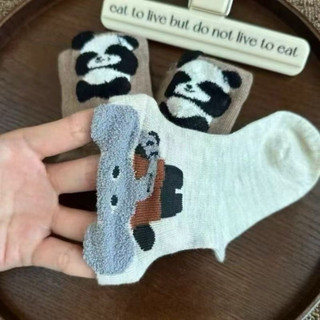 Set 5 đôi tất cổ cao trẻ em cho bé hoạt hình gấu cotton đáng yêu