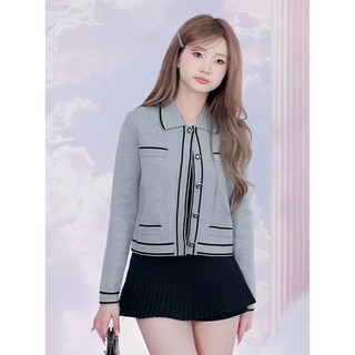 SET TWEED LEN XÙ CARDIGAN LILY ROSE JACKET TI NGOAN - XÁM