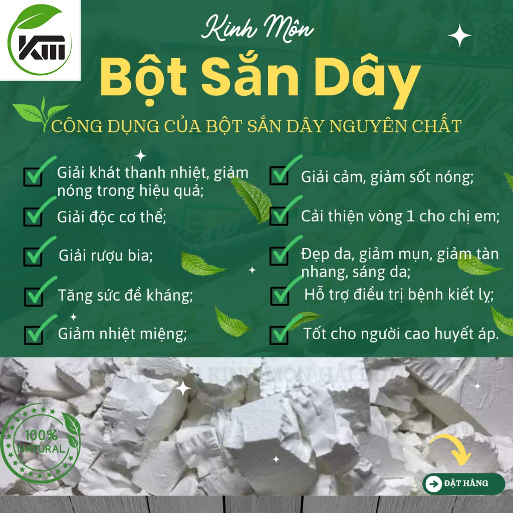[Combo 2 hộp] Bột Sắn Dây Nguyên Chất 100% Thành Nhàn Kinh Môn Hải Dương Ocop 3 sao, hộp 500g