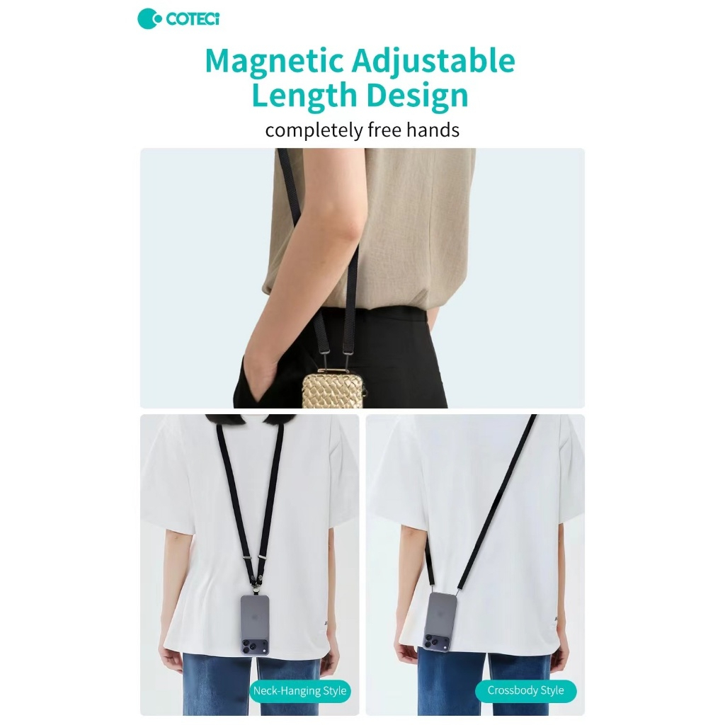 Dây Đeo Coteci Crossbody Strap Đa Năng Cho Điện Thoại Điều Chỉnh Độ Dài Siêu Bền An Toàn Cho Da