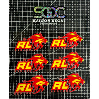Tem Sticker DTF V2 Red Leo Việt Nam, Đỏ Vàng Size 6Cm |SGDC - 1 Cái/Cặp|