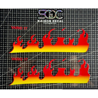 Tem Sticker DTF Mẫu Lửa 2025 - Dán Hộp Lọc Gió, Pô E Vario 2017 |SGDC - 1 Cái|