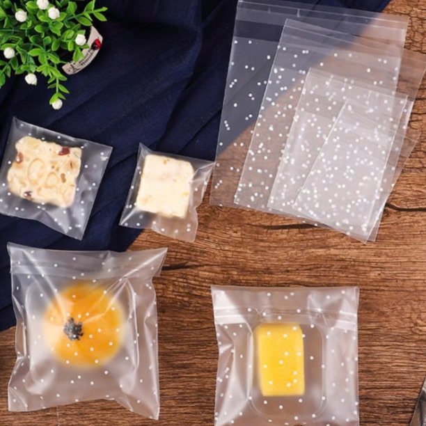 combo 100 Túi đựng trà, bánh kẹo DÁN MIỆNG CHẤM BI